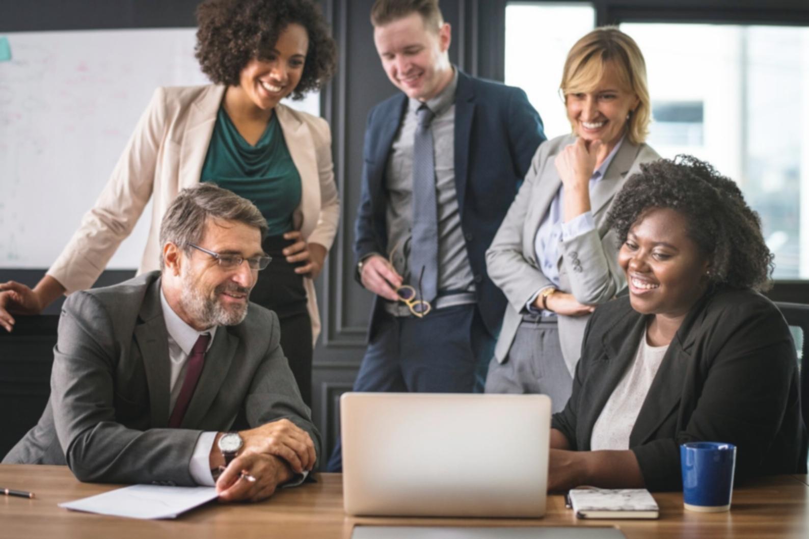 Financial success celebration with clear budget documents