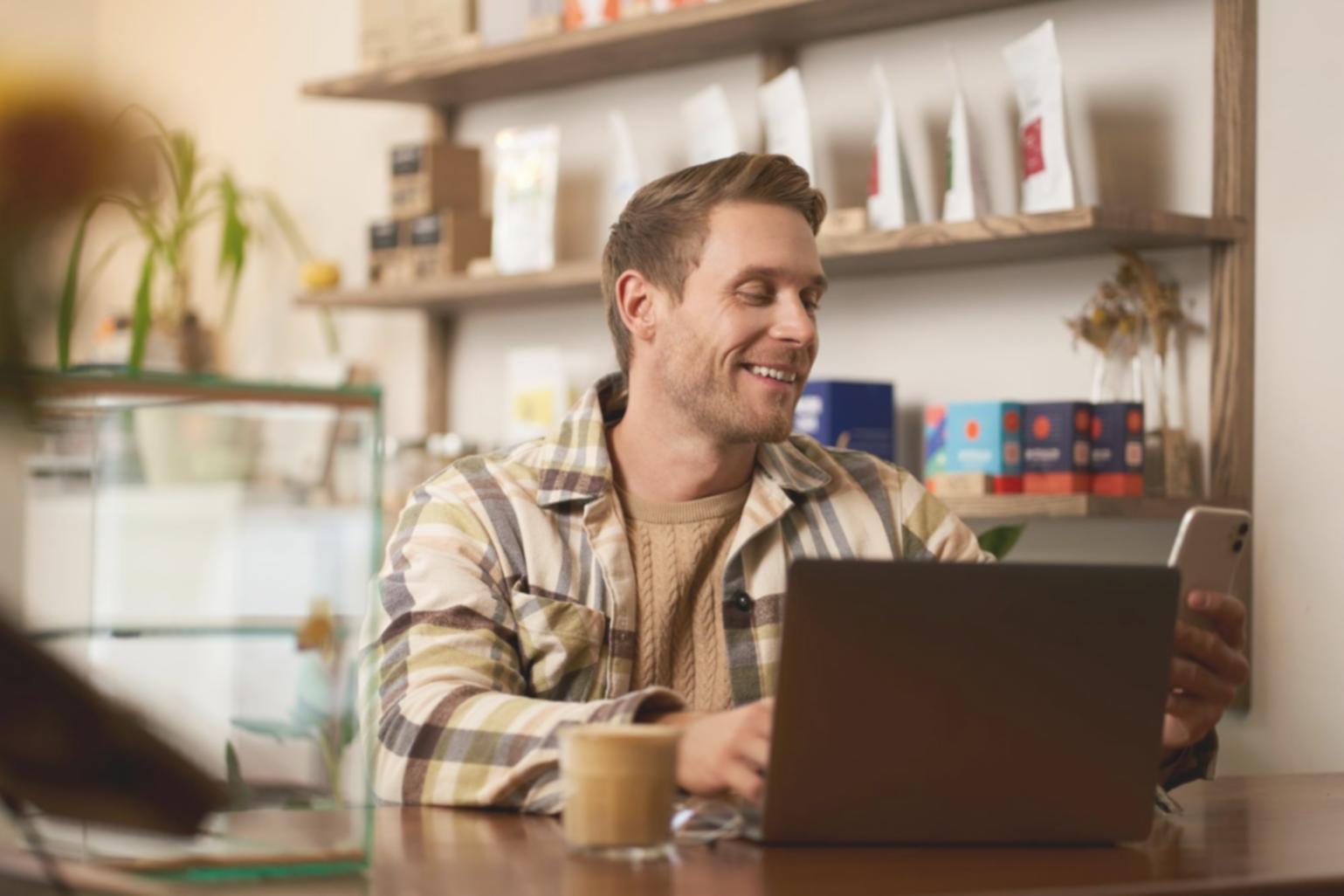 Person reviewing financial statements and creating budget plans